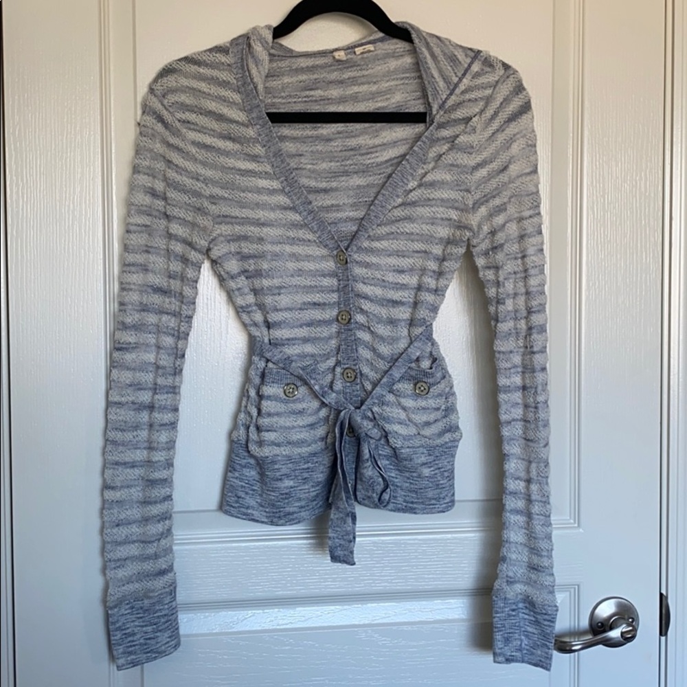 Moth striped hooded sweater